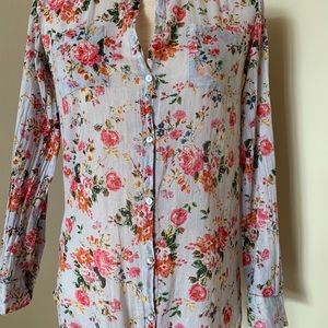 ATMOSPHERE 100% Cotton Floral Button Down Shirt